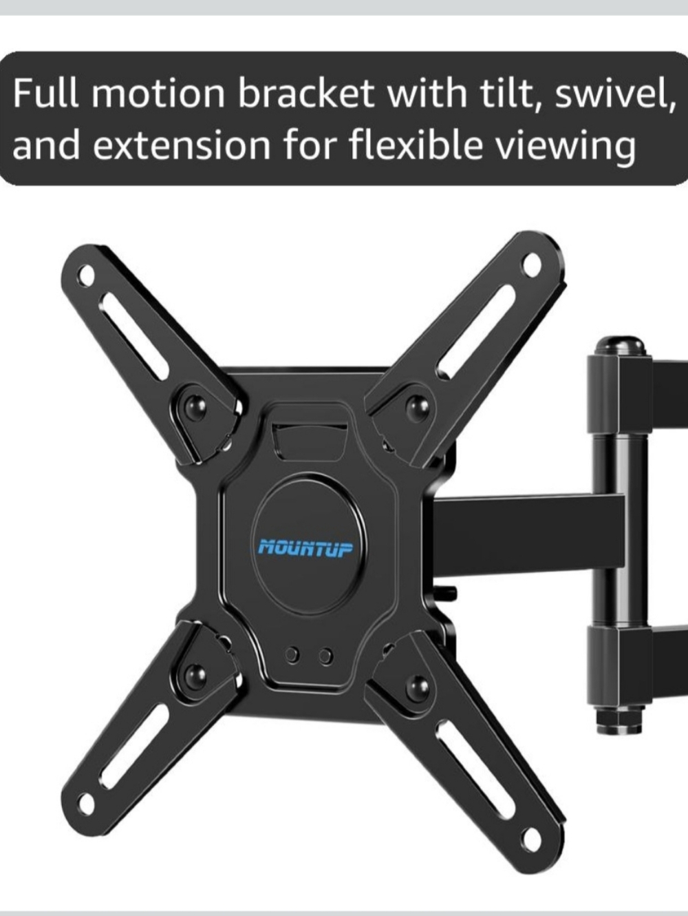 MOUNTUP Full Motion TV Wall Mount - Black
